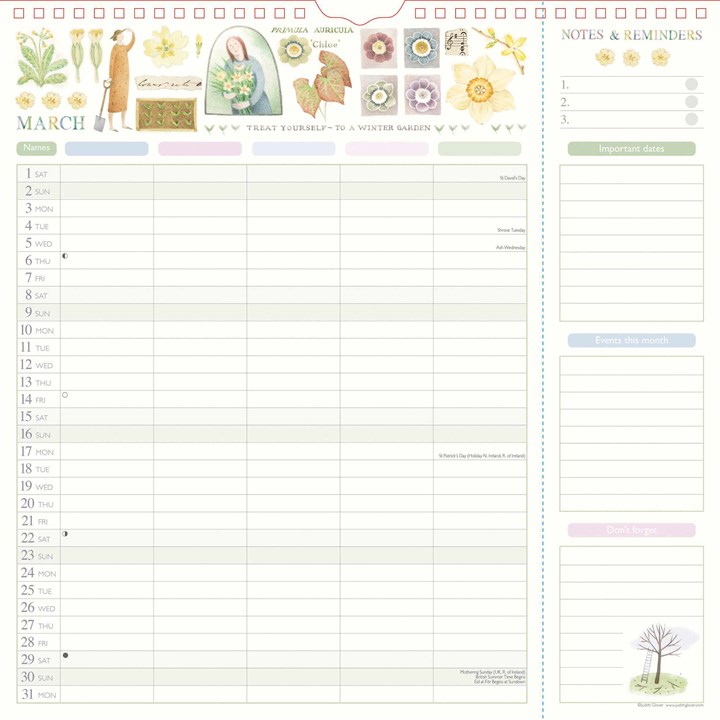 Judith Glover, Garden Days Mum's Family Planner 2025