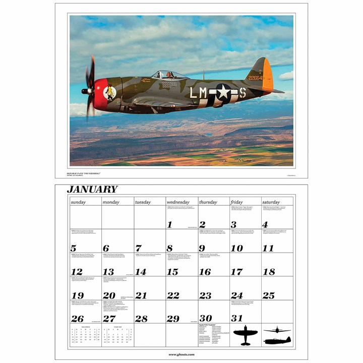 Ghosts, World War Two Time Remembered Deluxe Calendar 2025