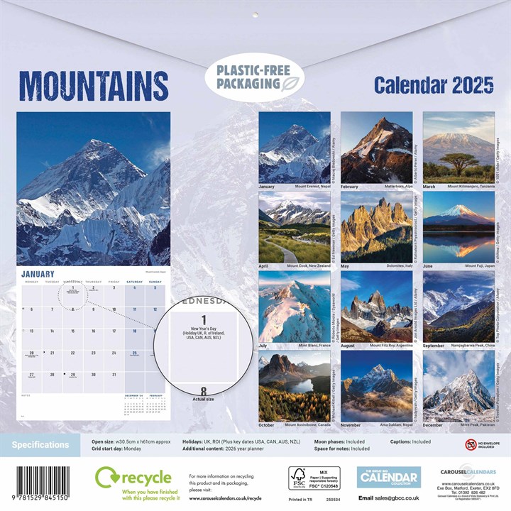 Great Mountains Calendar 2025