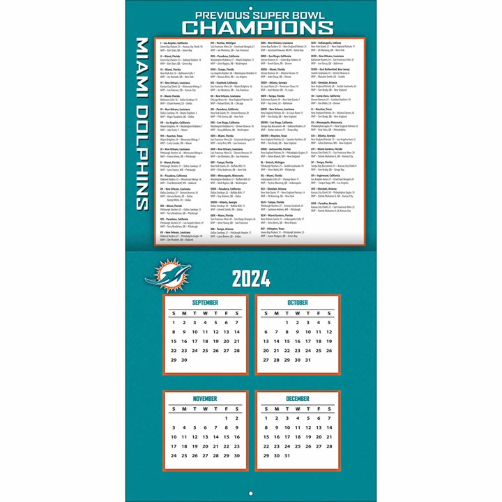 Miami Dolphins NFL Calendar 2025