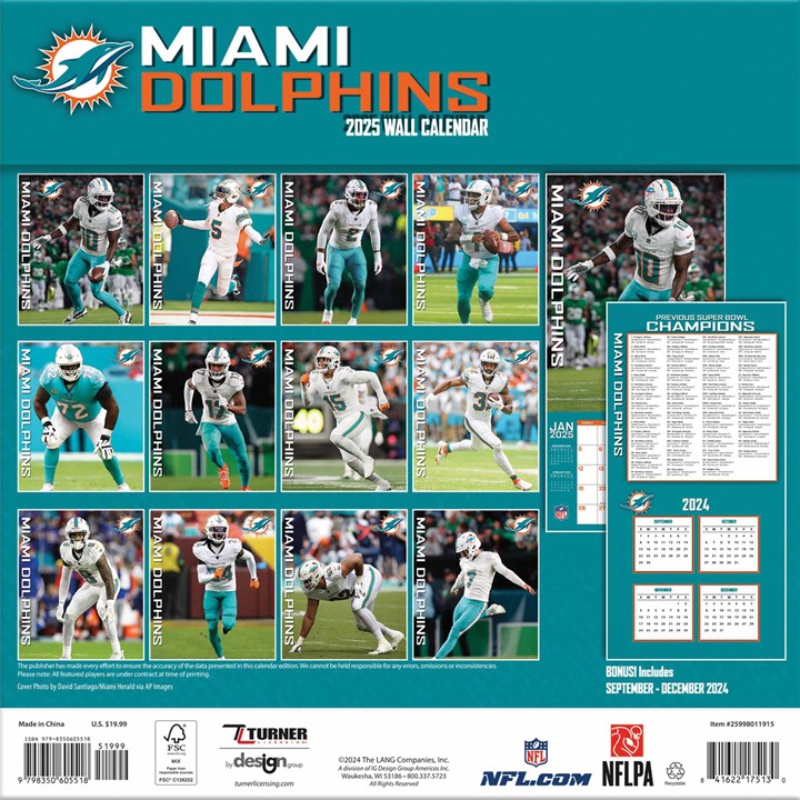 Miami Dolphins NFL Calendar 2025