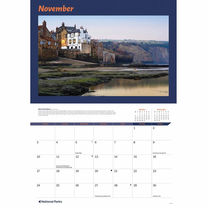 National Parks A4 Calendar 2025