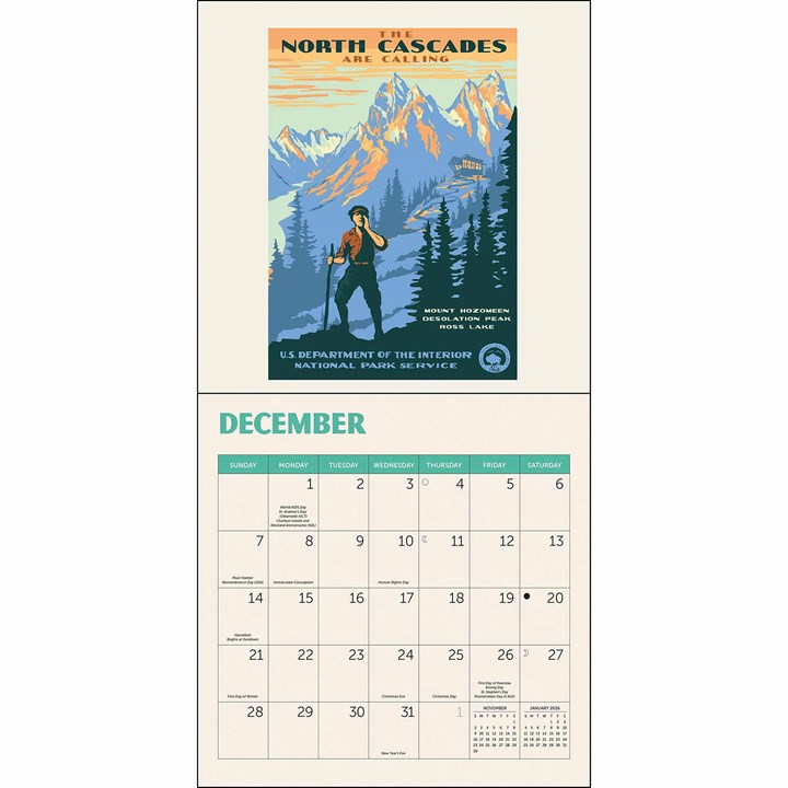 National Parks, Poster Art Of The WPA Mini Calendar 2025