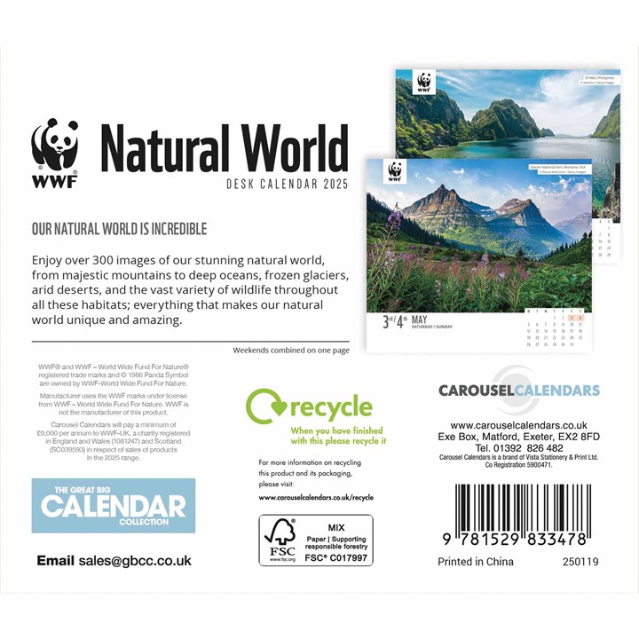 WWF, Natural World Desk Calendar 2025