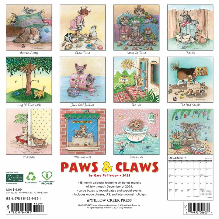 Gary Patterson, Paws & Claws Calendar 2025