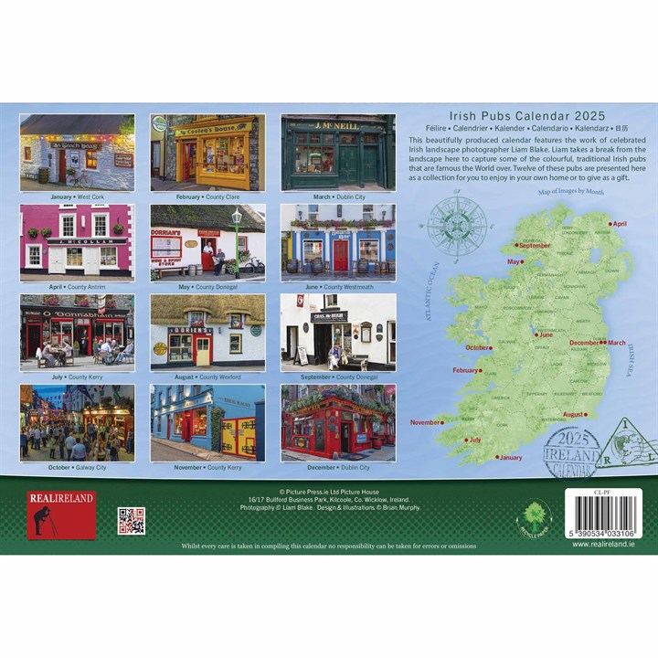 Irish Pubs A4 Calendar 2025