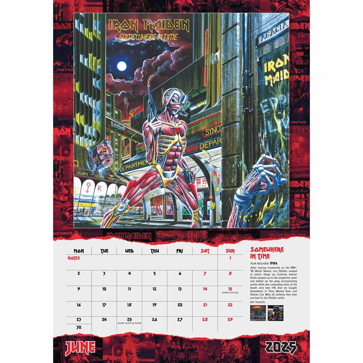 Iron Maiden A3 Calendar 2025