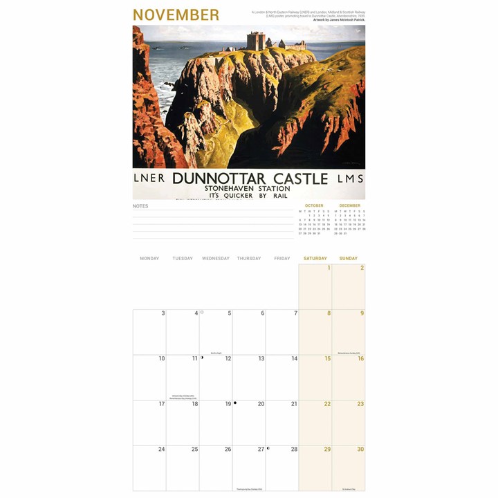 National Railway Museum, Railway Poster Art Calendar 2025