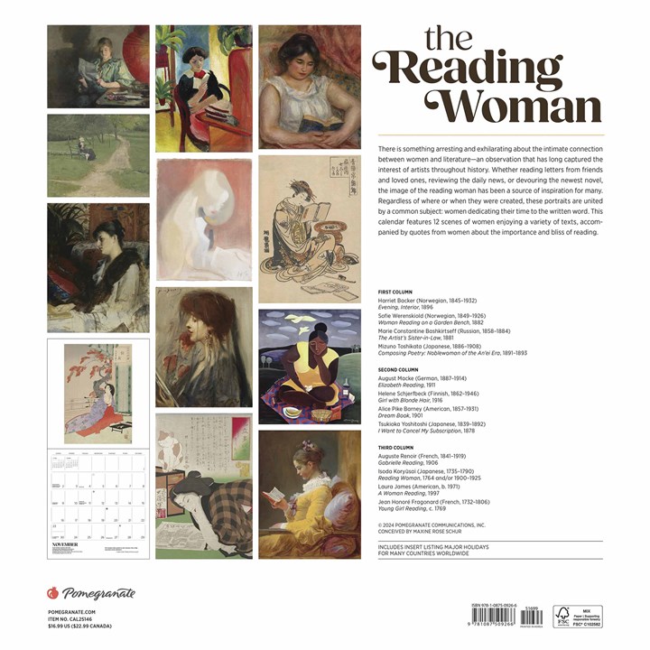 The Reading Woman Calendar 2025