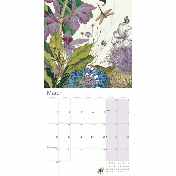 Royal Botanic Gardens, Kew Floral Illustrated Calendar 2025