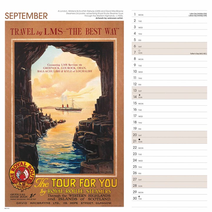 National Railway Museum, Scotland Poster Art Calendar 2025