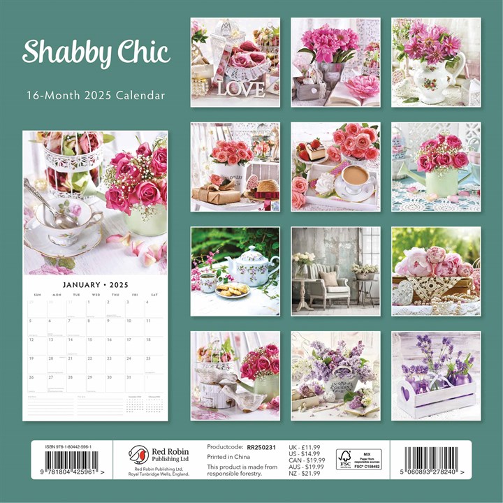 Shabby Chic Calendar 2025