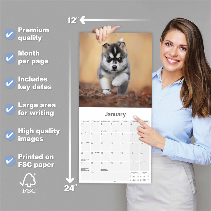 Siberian Husky Calendar 2025