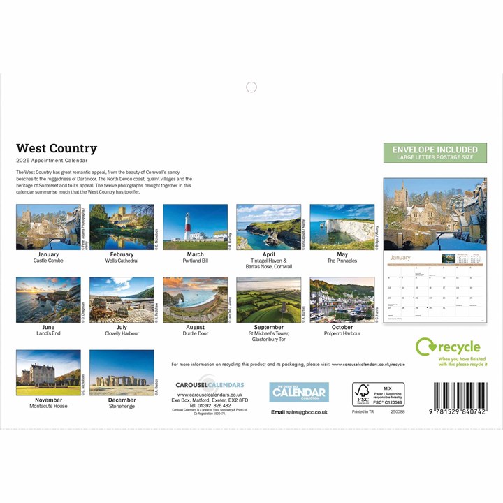 West Country A4 Calendar 2025