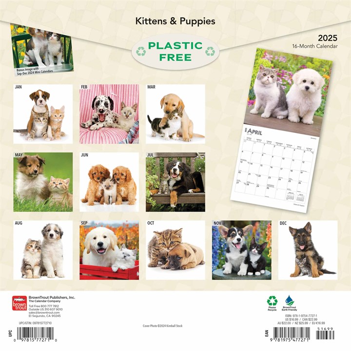 Kittens & Puppies Calendar 2025