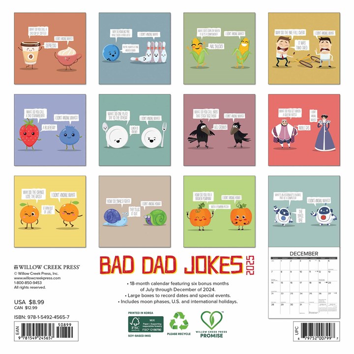 Bad Dad Jokes Mini Calendar 2025