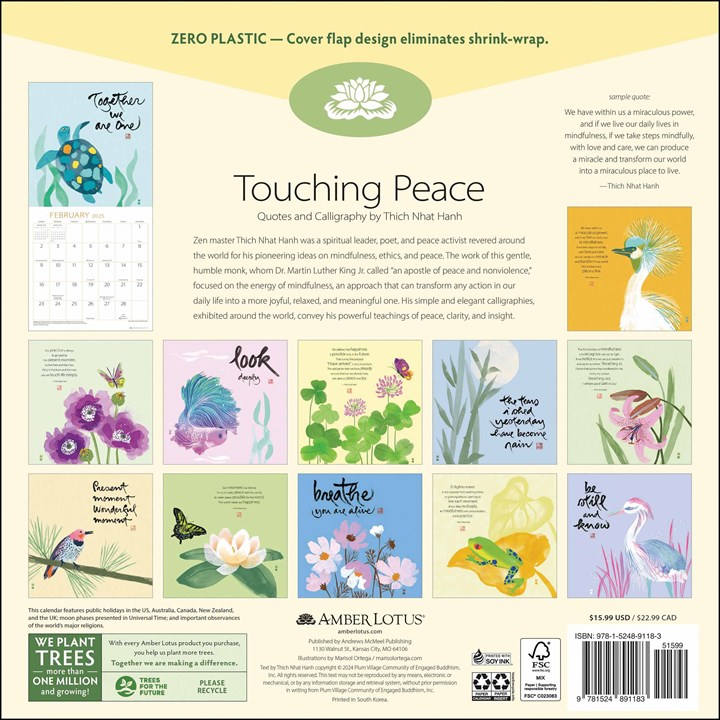 Thich Nhat Hanh, Touching Peace Calendar 2025