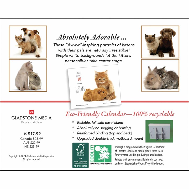 Kittens & Friends Desk Calendar 2025