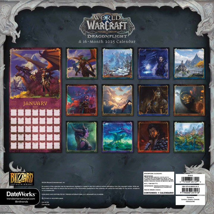 World Of Warcraft Calendar 2025