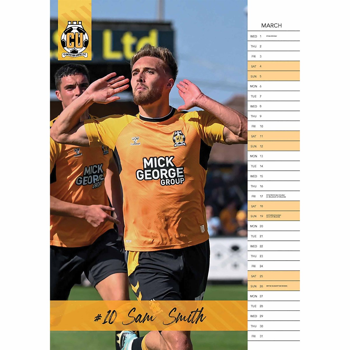 Cambridge United Fc A3 Calendar 23