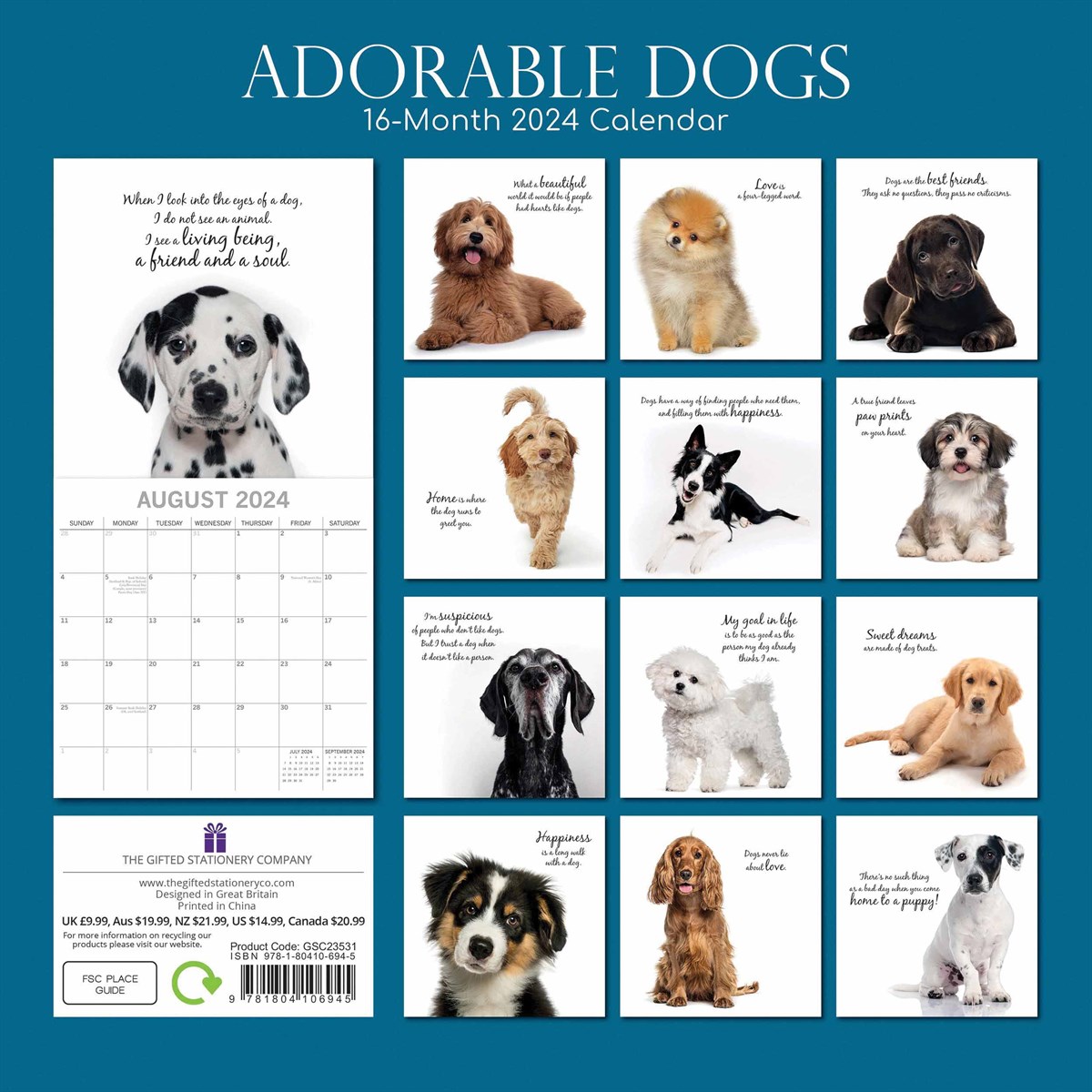 Adorable Dogs Calendar 2024
