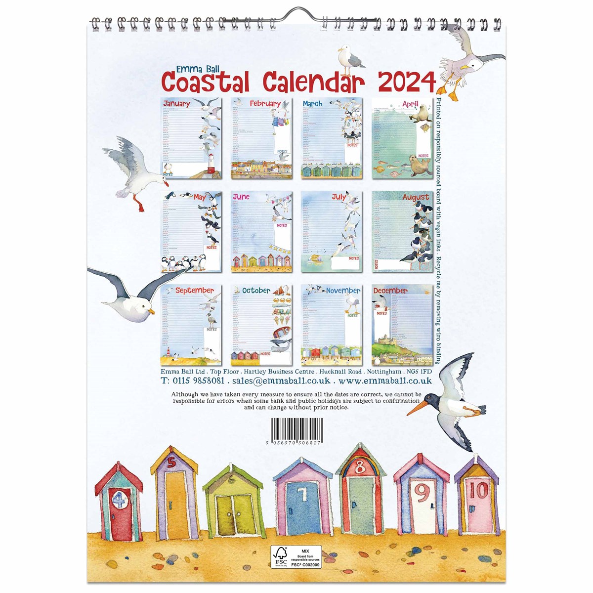 Emma Ball, Coastal A3 Calendar 2024