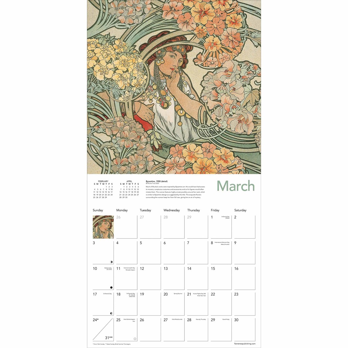 Alphonse Mucha Calendar 2024