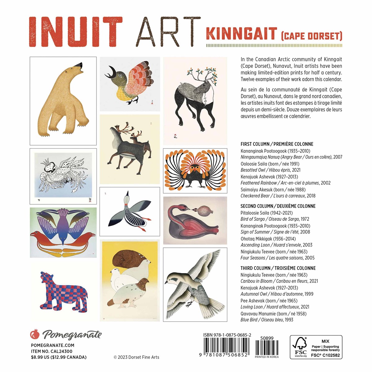 Inuit Art Mini Calendar 2024