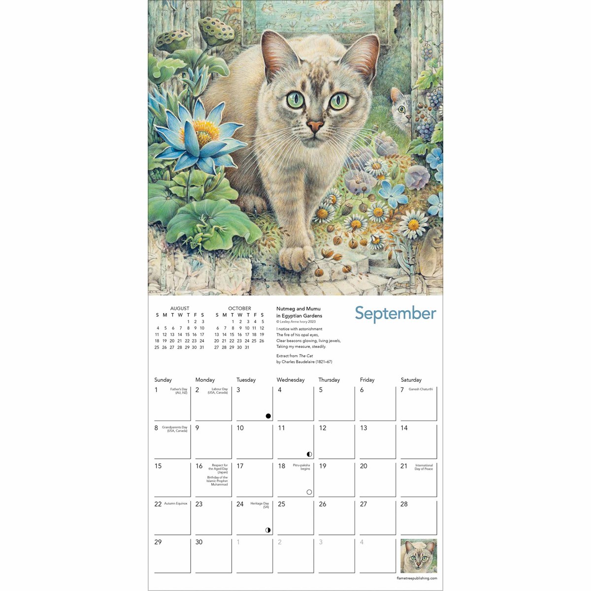 Ivory Cats Mini Calendar 2024