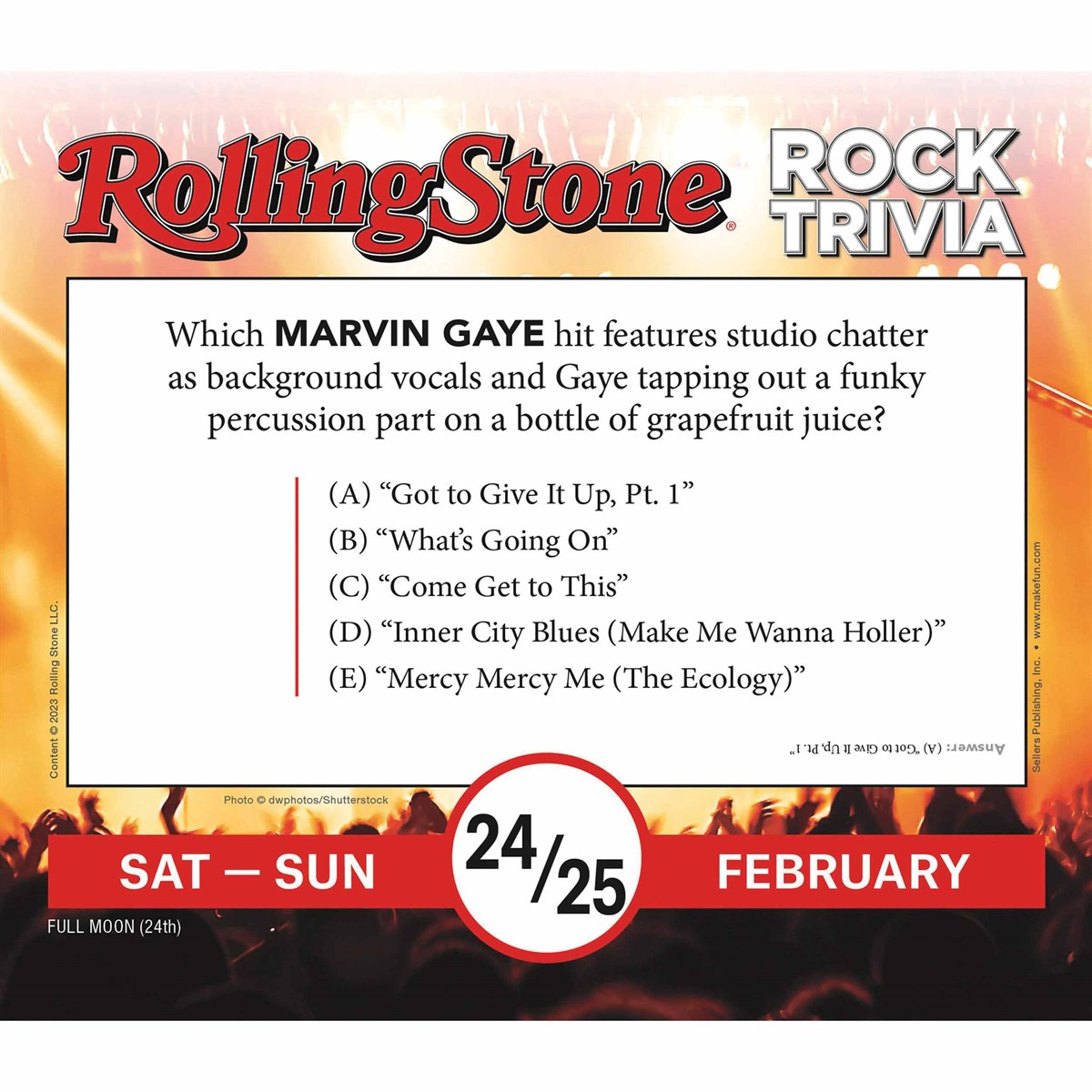 Rolling Stone, Rock Trivia Desk Calendar 2024