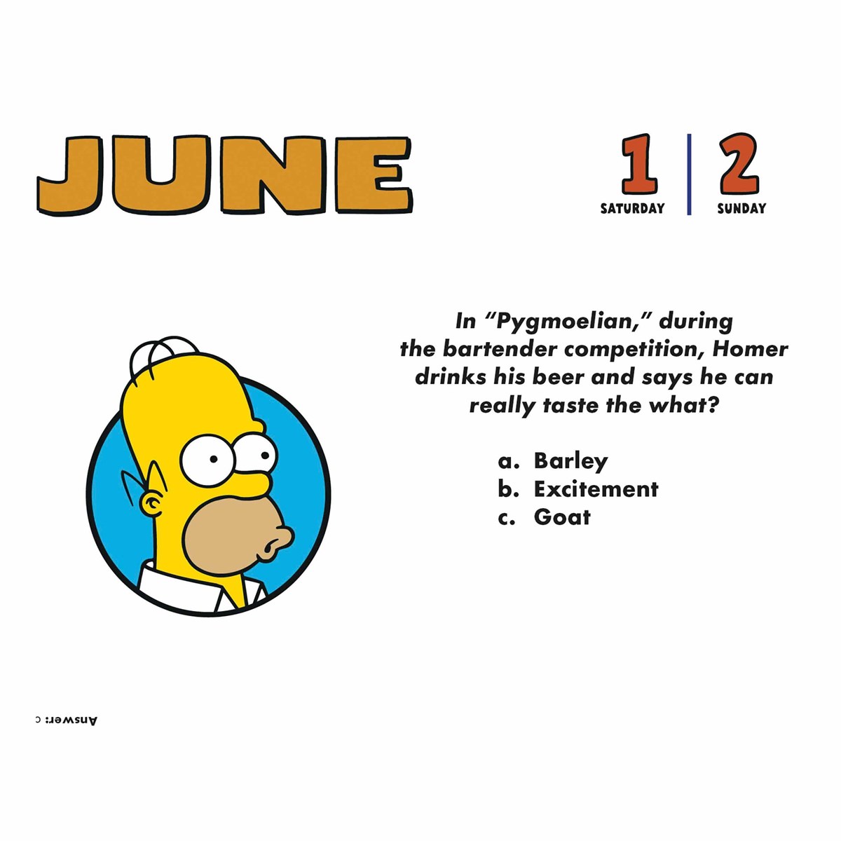 The Simpsons Desk Calendar 2024