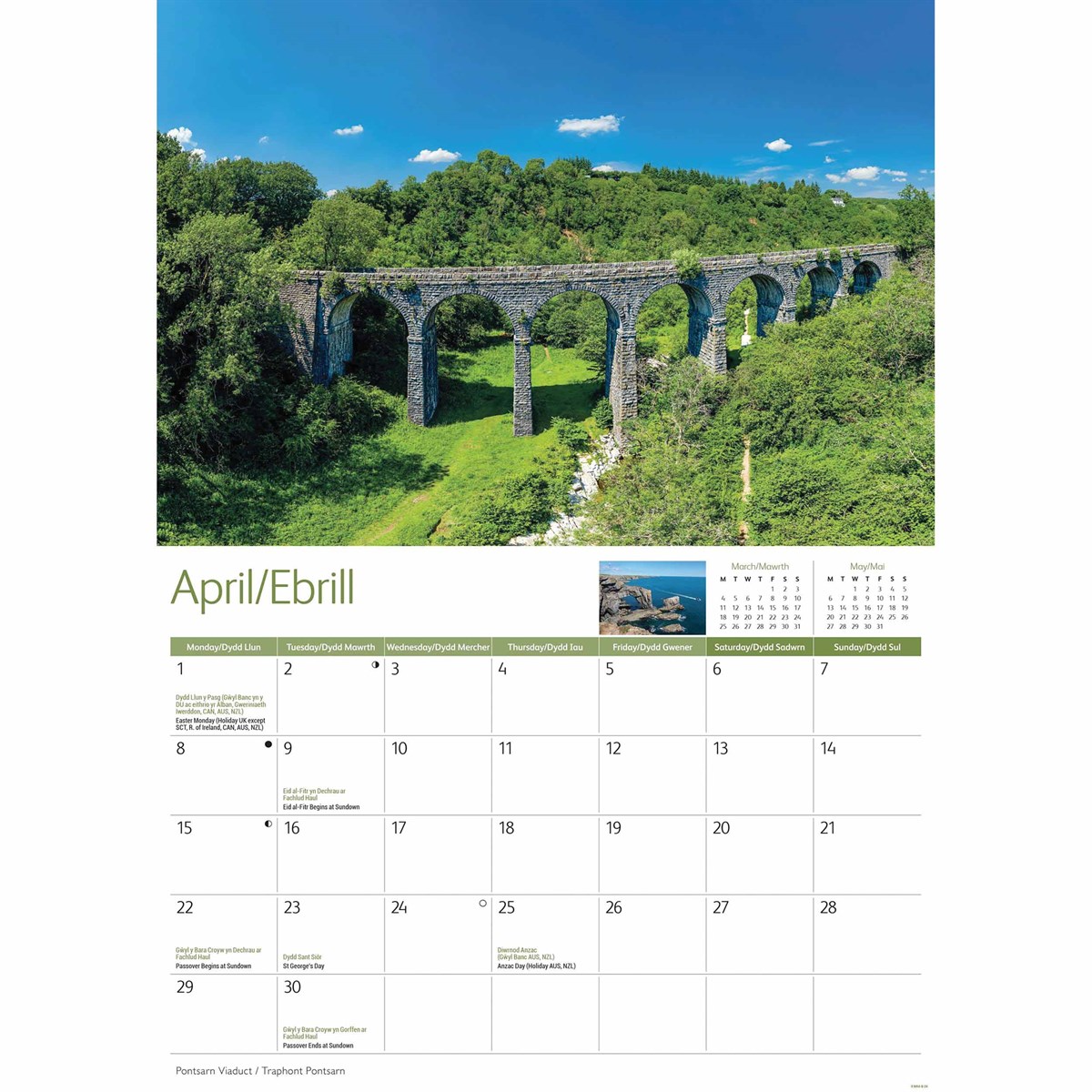 South Wales A4 Calendar 2025