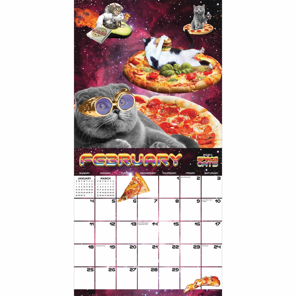 Space Cats Calendar 2024