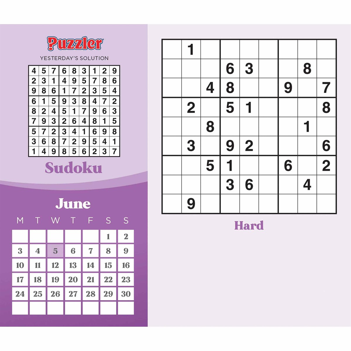 Sudoku, Puzzler Desk Calendar 2024