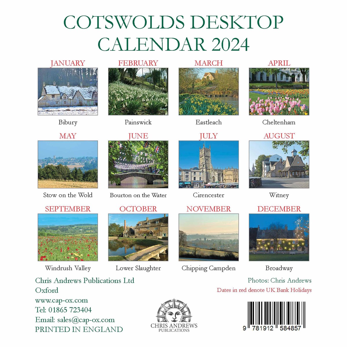 Cotswolds Desk Calendar 2024