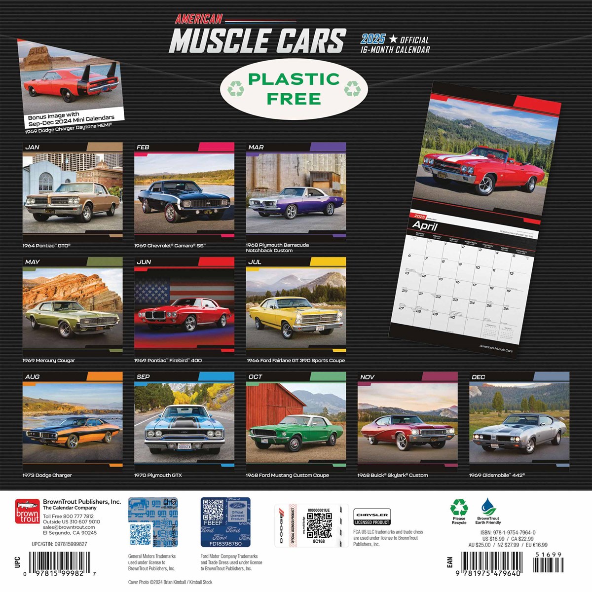 American Muscle Cars Calendar 2025