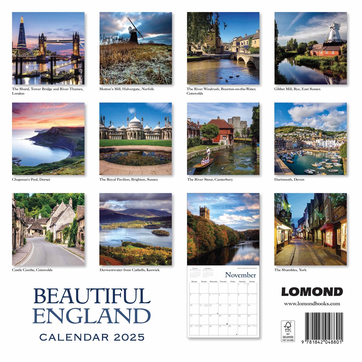 Beautiful England Calendar 2025