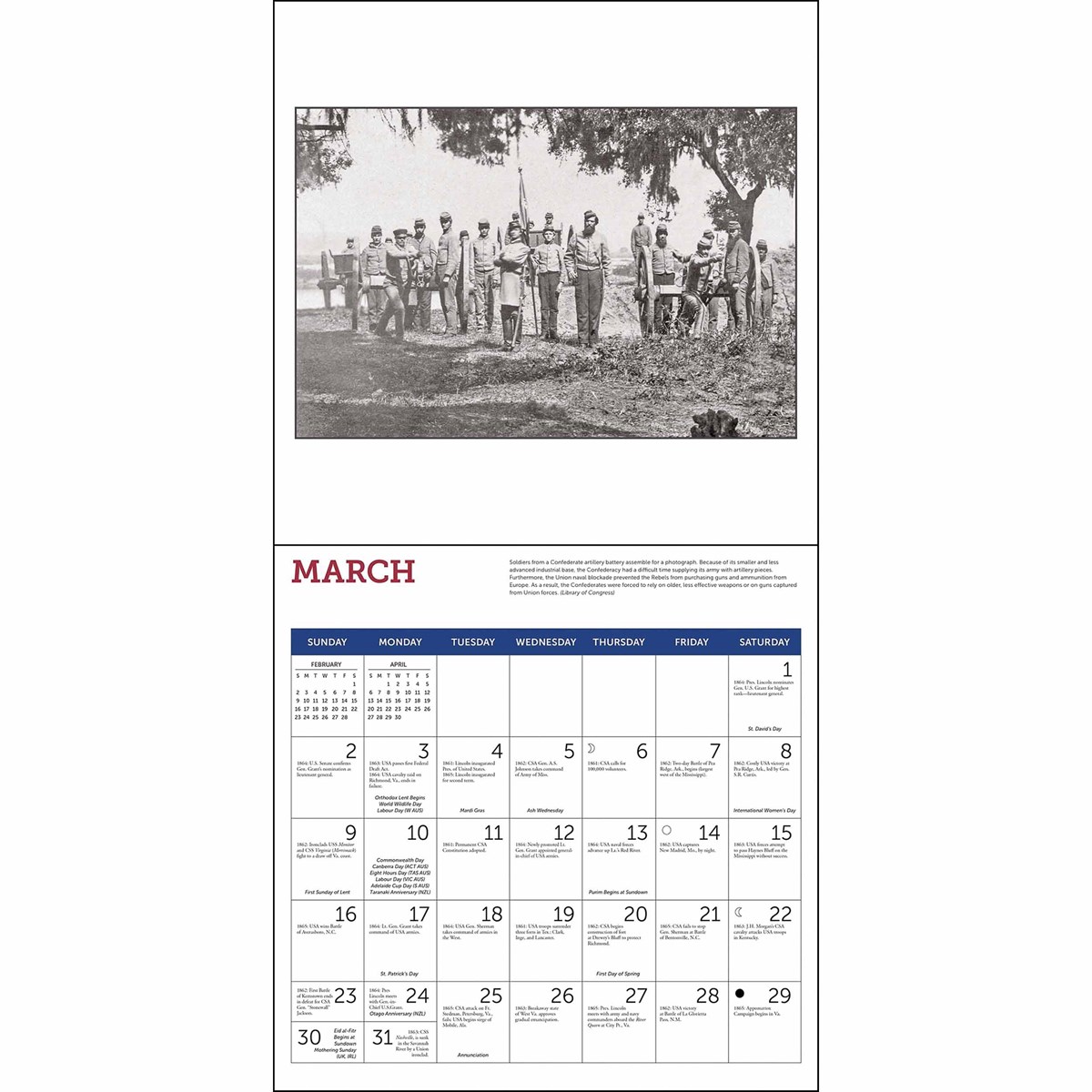 The US Civil War Calendar 2025