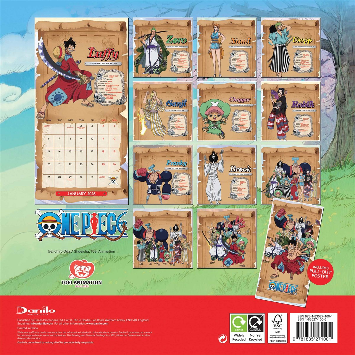 One Piece Calendar 2025 English