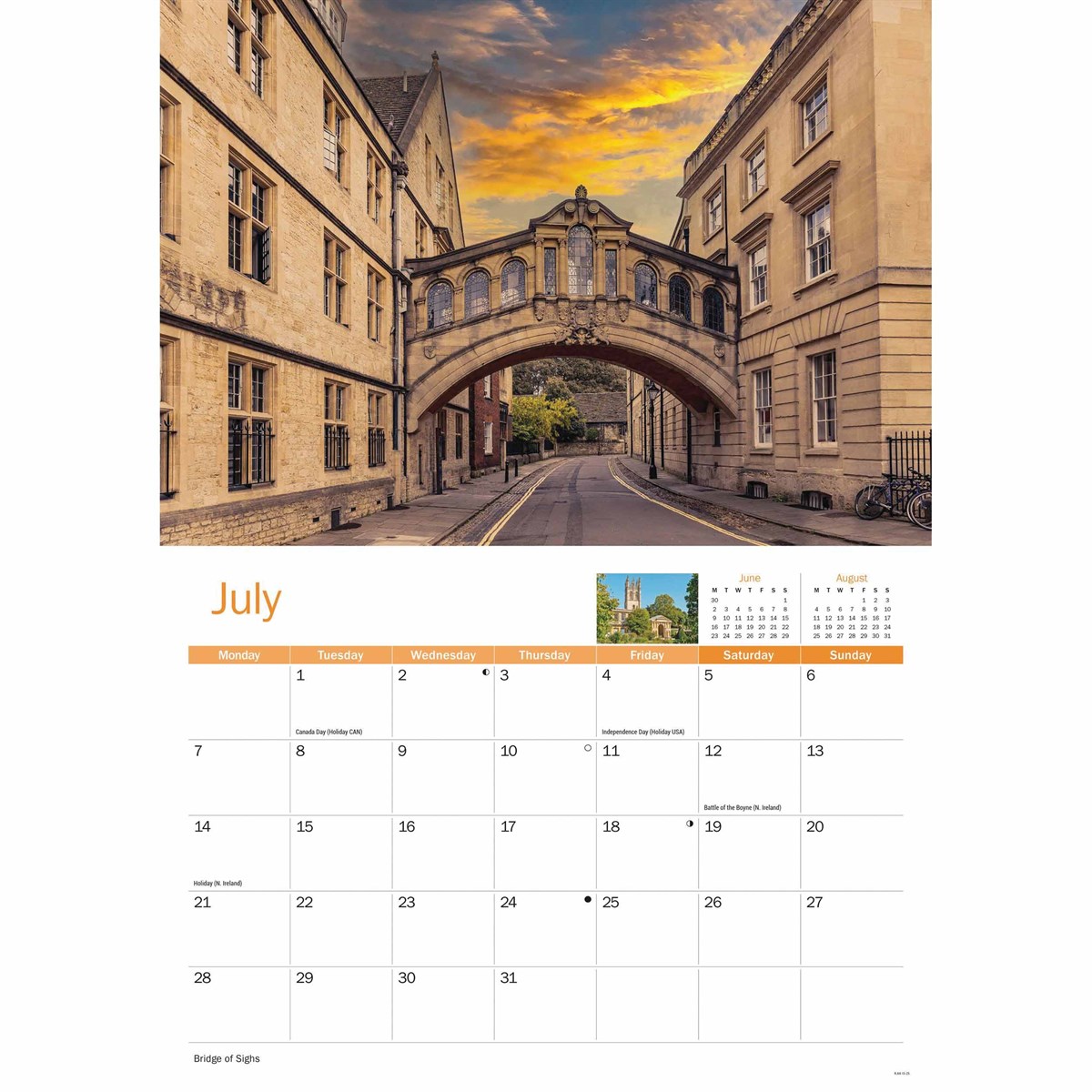 Oxford A4 Calendar 2025