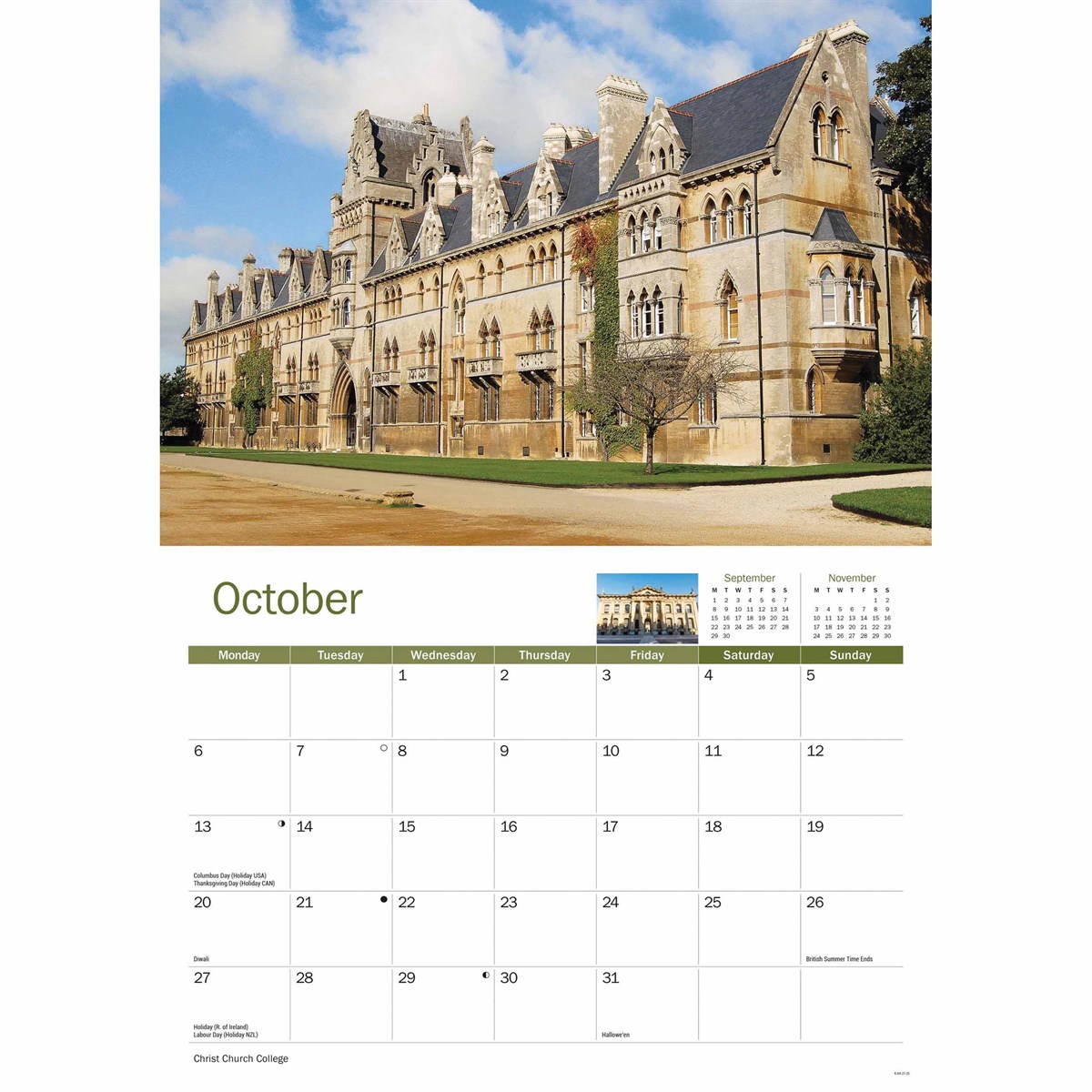 Oxford A4 Calendar 2025