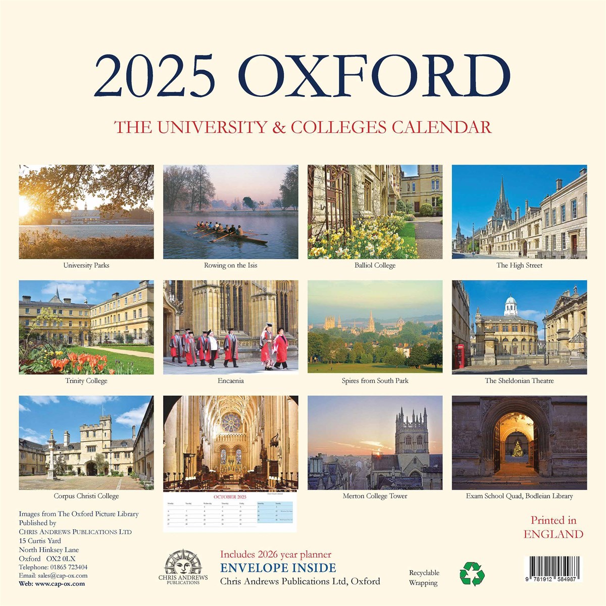 Oxford Colleges Deluxe Calendar 2025