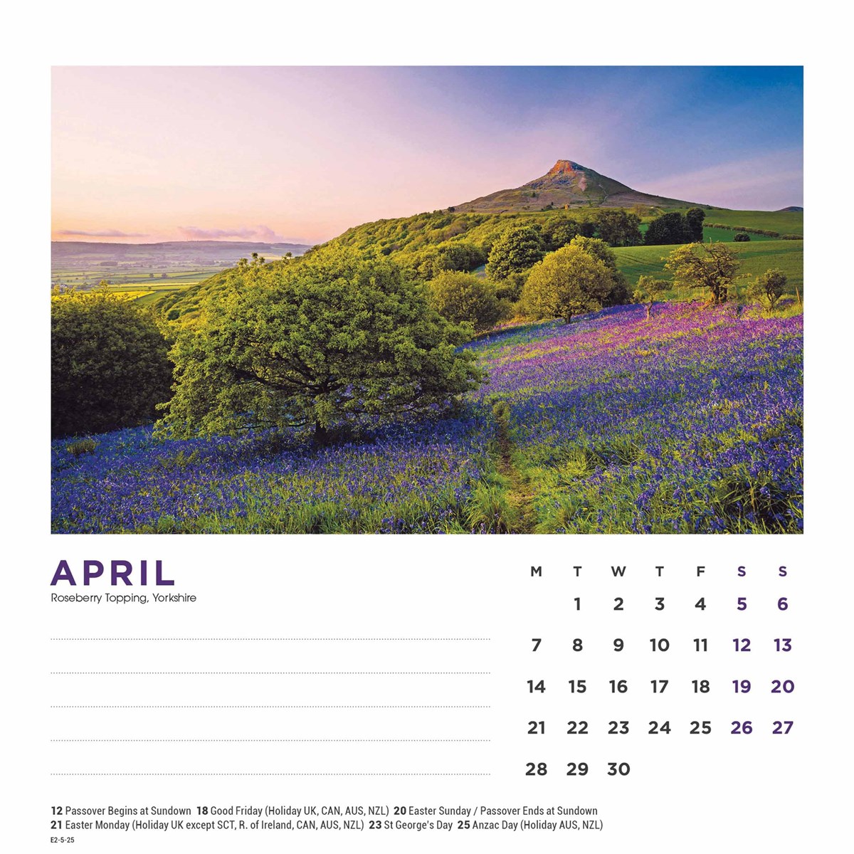 British Landscapes Easel Desk Calendar 2025