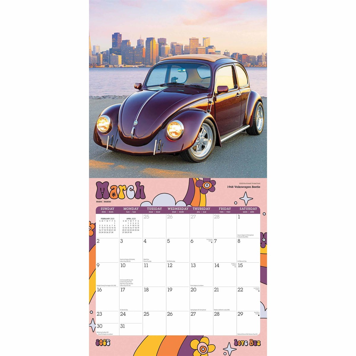 Love Bug, VW Beetle Calendar 2025