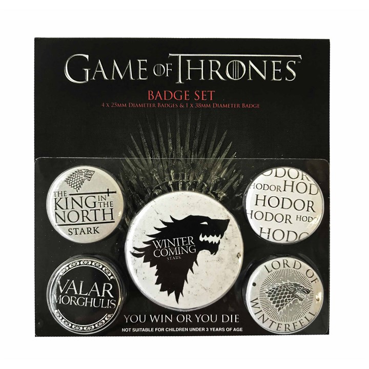 Game Of Thrones, Winter is Coming Badge Pack
