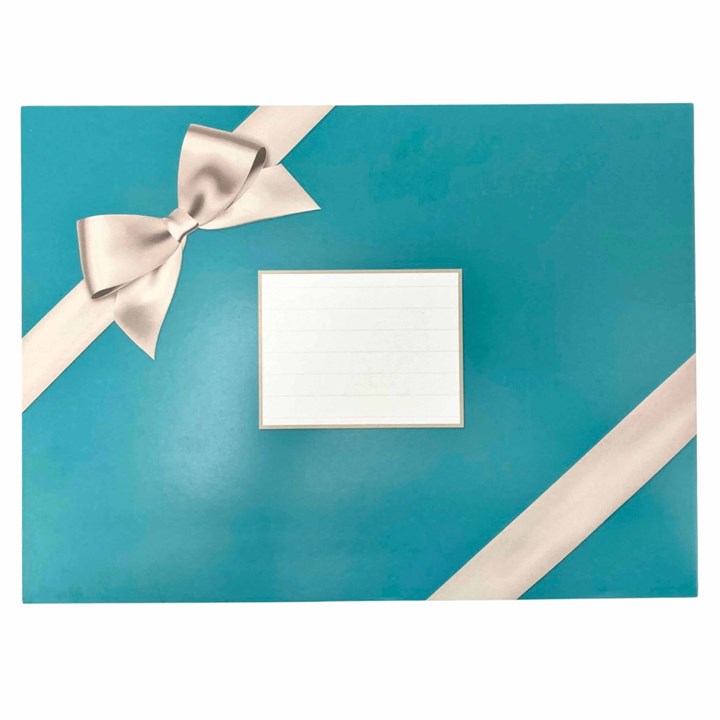 Teal with Silver Bow A4 Calendar Gift Wrap Envelope