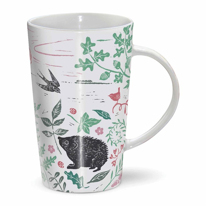 RSPB, Natures Print Hedgehog Riverbank Latte Mug