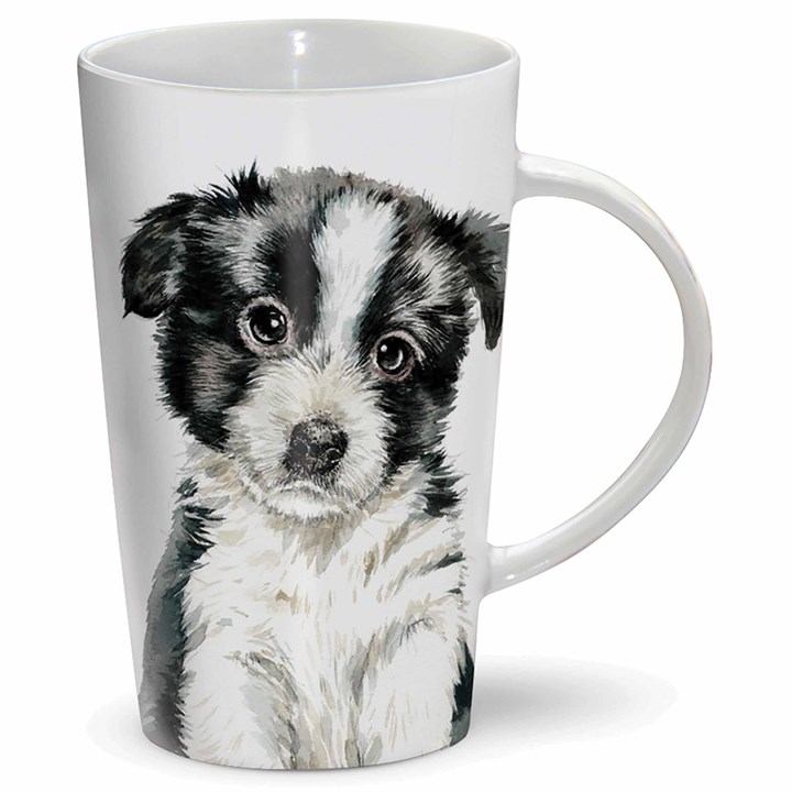 Puppy Dog Eyes, Border Collie Latte Mug