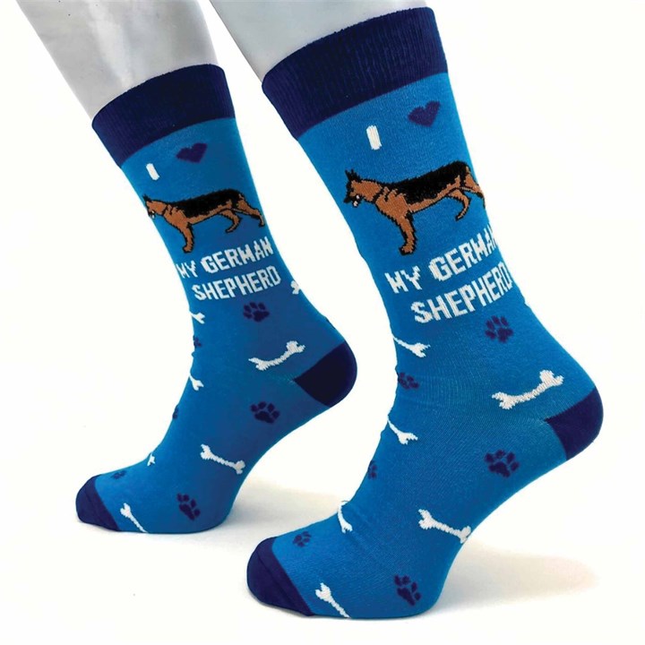 I Heart My German Shepherd Socks - Size 7 - 11