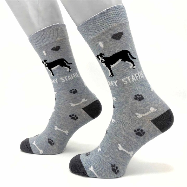 I Heart My Staffie Socks - Size 7 - 11